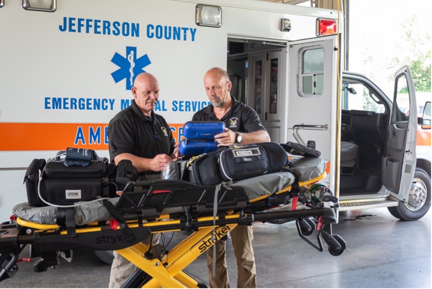 EMS from Jefferson County use naloxone leave behind kits.